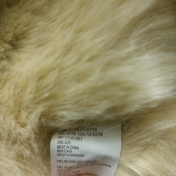 Faux Suede Carmel faux fur hat - Picture 4 of 7